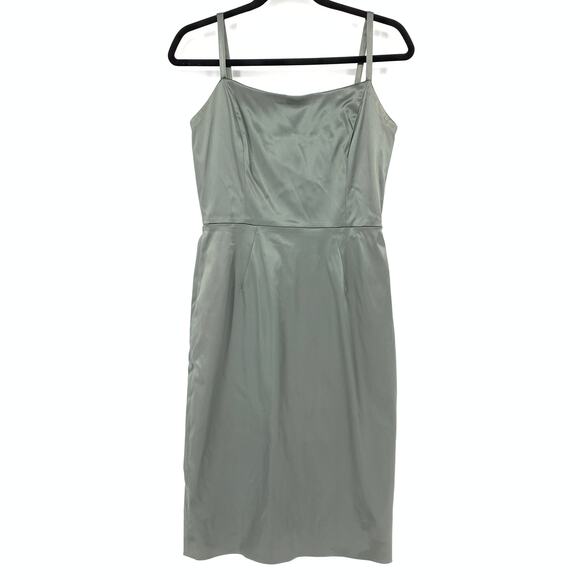 Dolce & Gabbana Dress Women's Apx Size 4 Back Zip Sheath Sleeveless Gray Satin - Picture 1 of 5